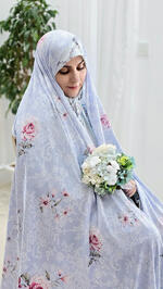 پارچه چادری آبی طرح پریسا