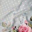 روسری فیروزه ای طرح نیکو - ابریشم توییل