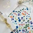 روسری سفید طرح گلشن - ابریشم توییل
