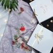 روسری طوسی طرح زمستان - ابریشم توییل