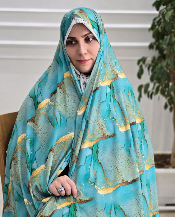 پارچه چادری فیروزه ای طرح مرمر