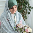 پارچه چادری سبز طرح پریسا
