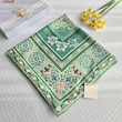 روسری سبز طرح بی نشان - ابریشم توییل