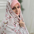 پارچه چادری صورتی طرح عطر سیب