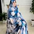 پارچه چادری آبی طرح رز