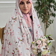 پارچه چادری صورتی طرح عطر سیب
