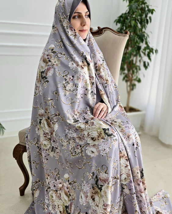 پارچه چادری نقره ای طرح نقره فام