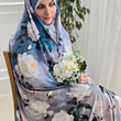 پارچه چادری آبی طرح رز