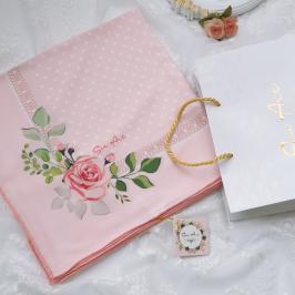 روسری گل بهی طرح نیکو - نخی - قواره ۱۰۵