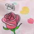 روسری دخترانه صورتی طرح خرگوش چشم قلبی - نخی فلامنت - قواره ۹۵