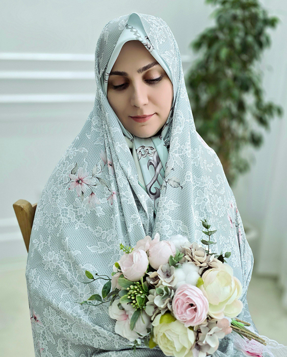 پارچه چادری سبز طرح پریسا